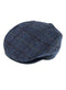 Abraham Moon Tweed Flat Cap Wool Ivy Hat Driving Cabbie Quilted 1-3038 - Blue - Medium