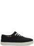 Heritage Mens Canvas Casual Shoes Sneakers Lace Up Low Cut - Black - US 9