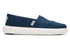 Womens Platform Alpargata Canvas Shoes Slip On Casual Shoes Flats - Blue - US 8