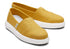 Womens Canvas Slip On Shoes Sneakers Flats Alpargata Espadrilles - Mustard - US 7