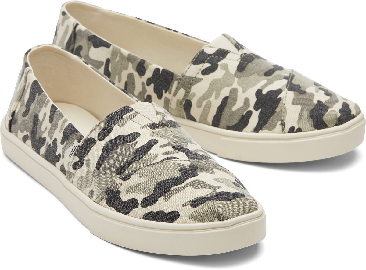Womens Casual Canvas Slip On Sneakers Shoes Espadrilles - Army Camo Camouflage - US 7