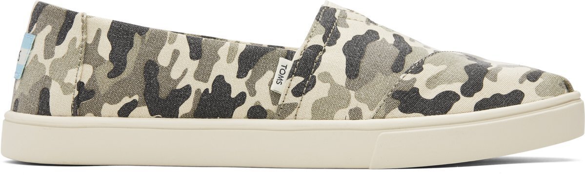 Womens Casual Canvas Slip On Sneakers Shoes Espadrilles - Army Camo Camouflage - US 8