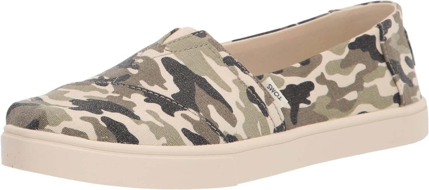 Womens Casual Canvas Slip On Sneakers Shoes Espadrilles - Army Camo Camouflage - US 9