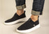Mens Canvas Slip On Shoes Casual Sneakers Breathable Espadrilles - Black - US 8