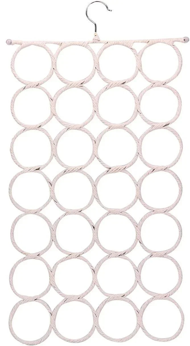1x 28 Hole Scarf Hanger Holder Storage Tie Belt Scarf Organiser Space Saver