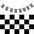 CHECKERED BUNTING FLAG Race Car Chequered Flag Banner Hanging Decoration Rectangular - 3.6 Metres