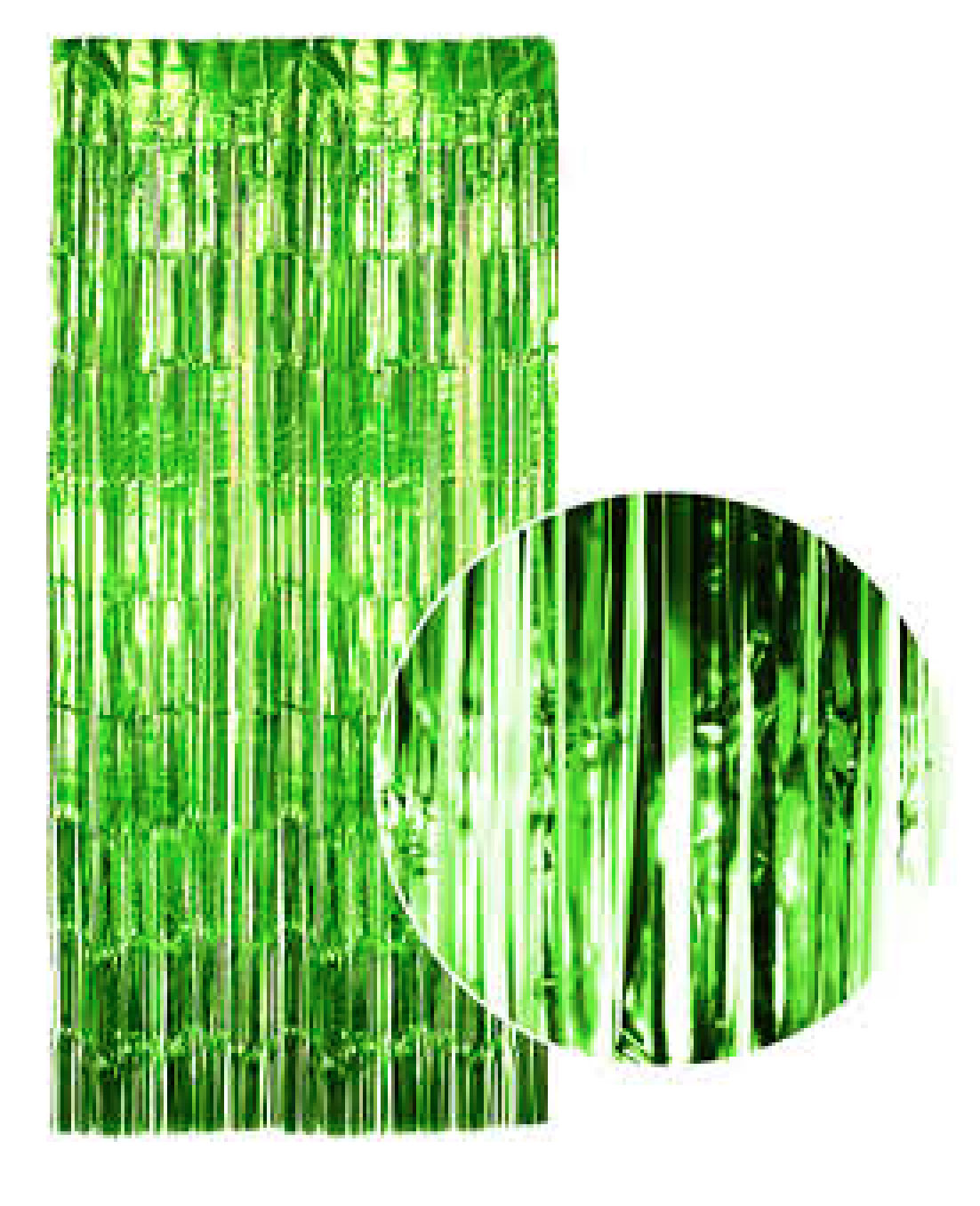 Tinsel Curtain Foil Metallic Fringe Backdrop Party Door Decorations - 200cm x 100cm - Green