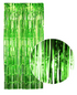 Tinsel Curtain Foil Metallic Fringe Backdrop Party Door Decorations - 200cm x 100cm - Green