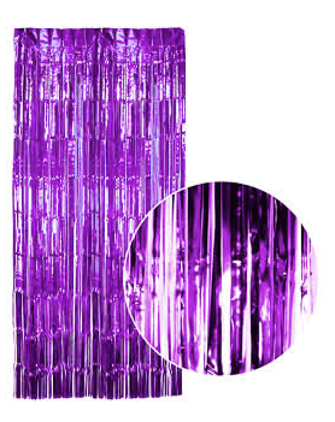 Tinsel Curtain Foil Metallic Fringe Backdrop Party Door Decorations - 200cm x 100cm - Purple