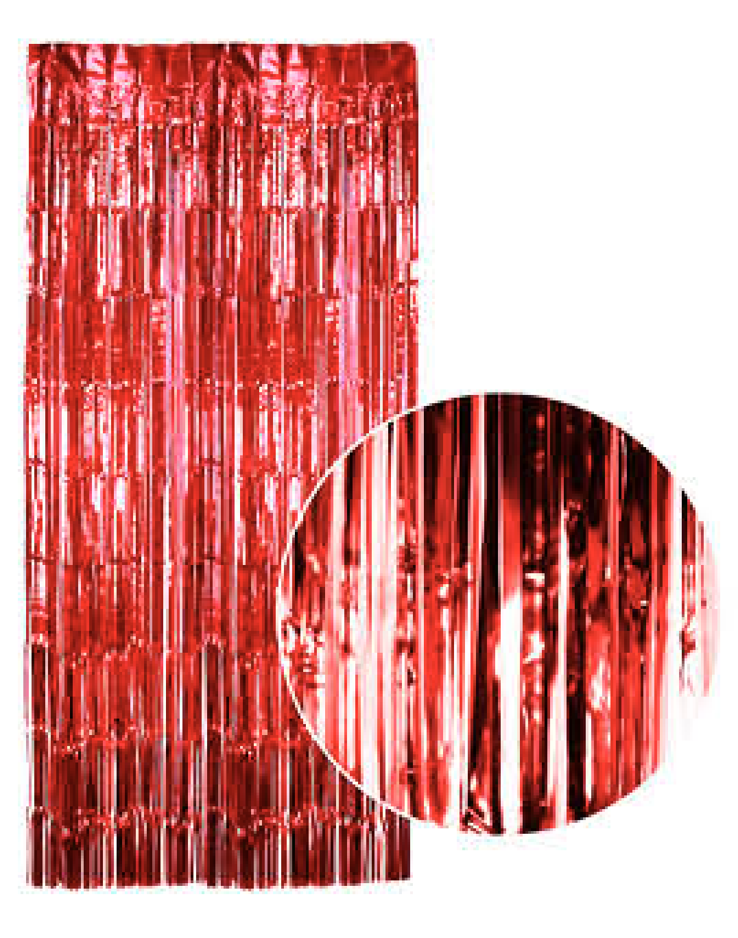 Tinsel Curtain Foil Metallic Fringe Backdrop Party Door Decorations - 200cm x 100cm - Red