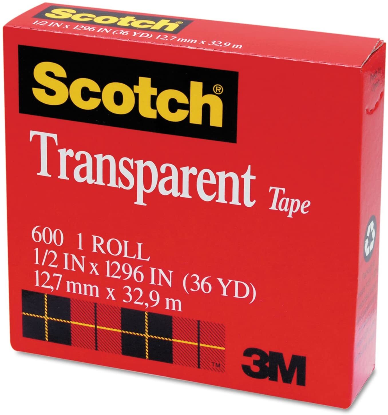 3M Transparent Tape 12.7mm x 32.9m - MADE IN USA