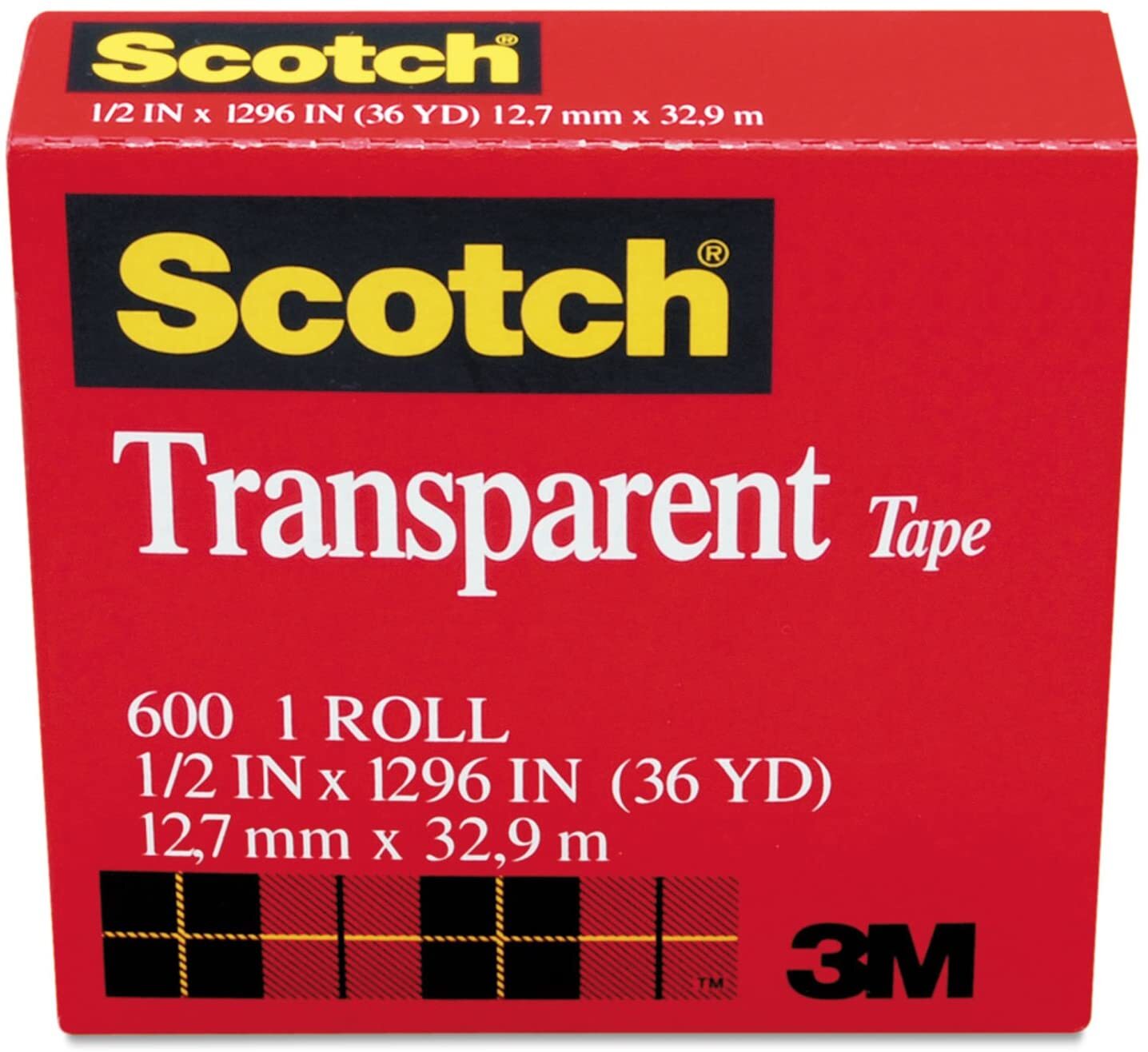 3M Transparent Tape 12.7mm x 32.9m - MADE IN USA