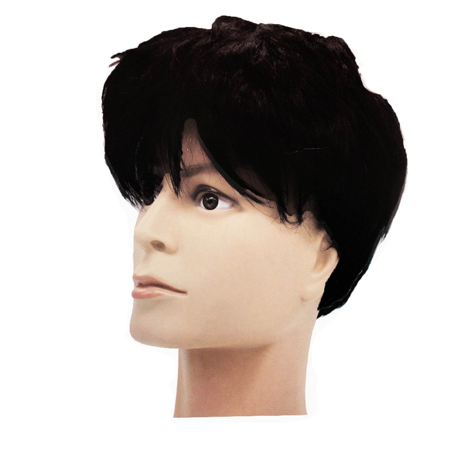 MENS WIG 80s Fancy Dress Mens Party Costume Rock Bogan Punk 70s 90s - Black