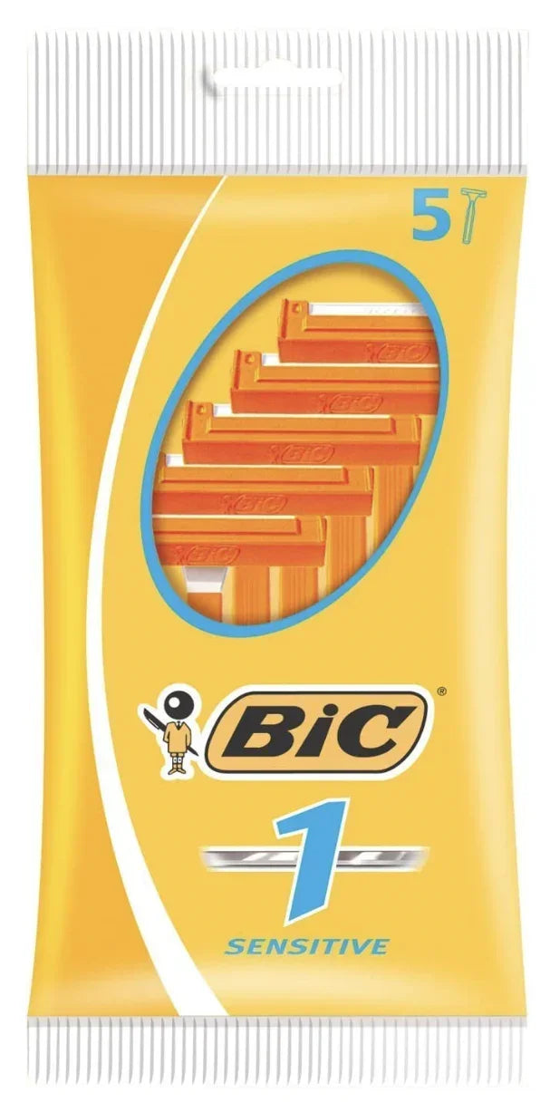Classic Disposable Sensitive Single Blade Shaving Razor - 1 Pack of 5
