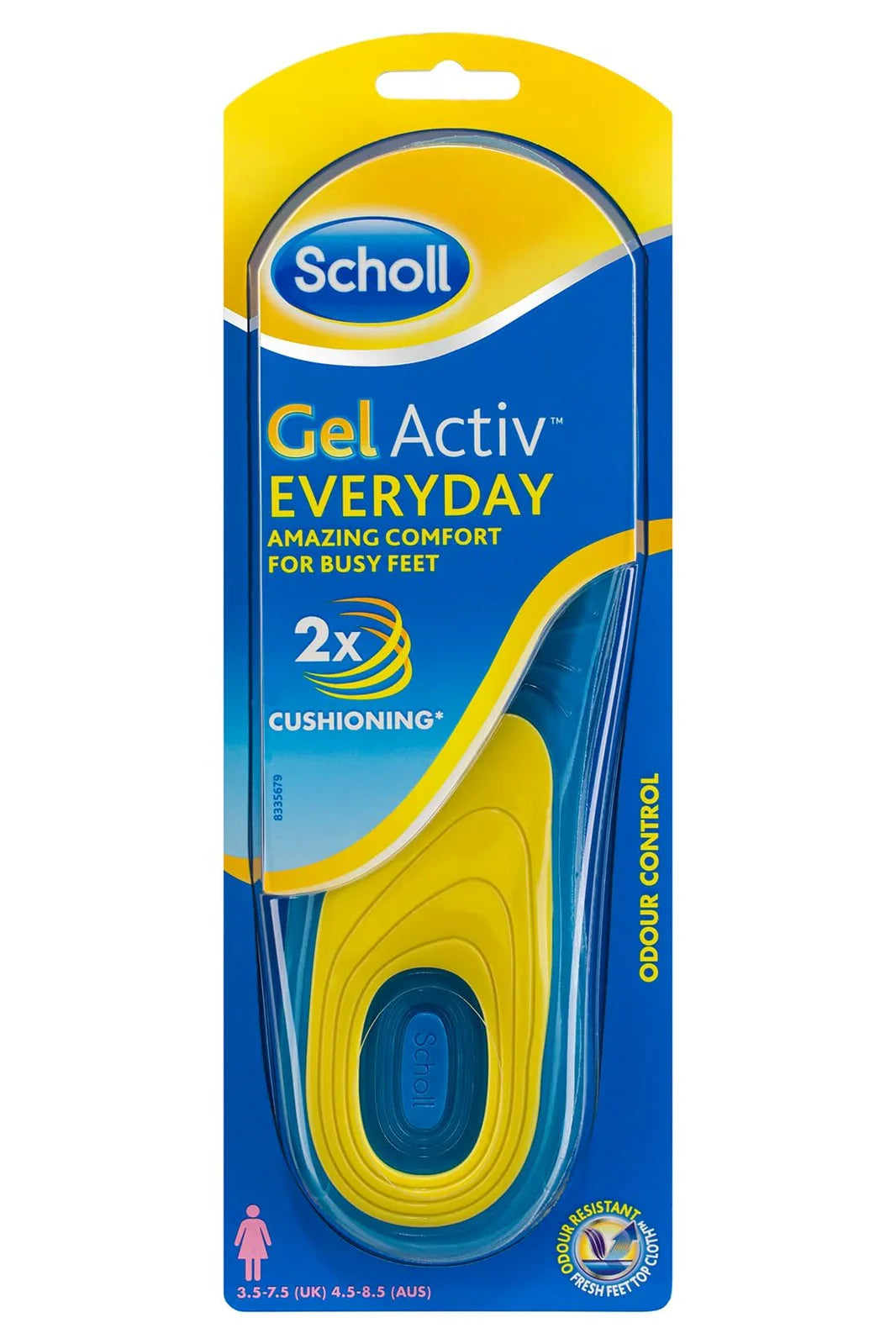 Gel Activ Insoles Everyday Women with Odour Control - One Size