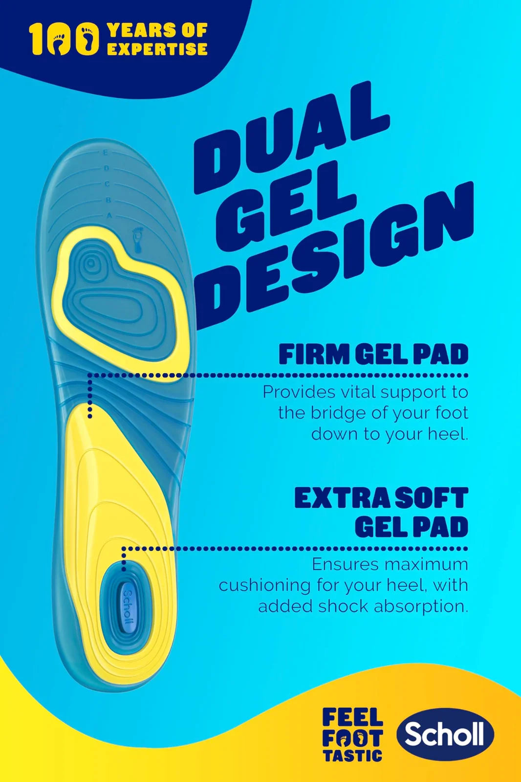 Gel Activ Insoles Everyday Women with Odour Control - One Size