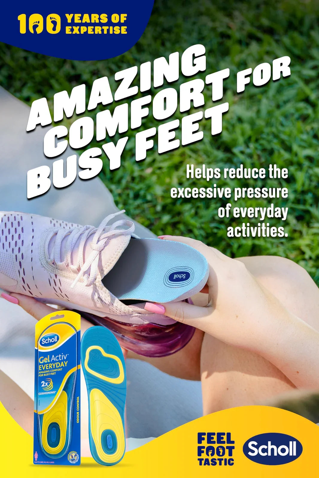 Gel Activ Insoles Everyday Women with Odour Control - One Size