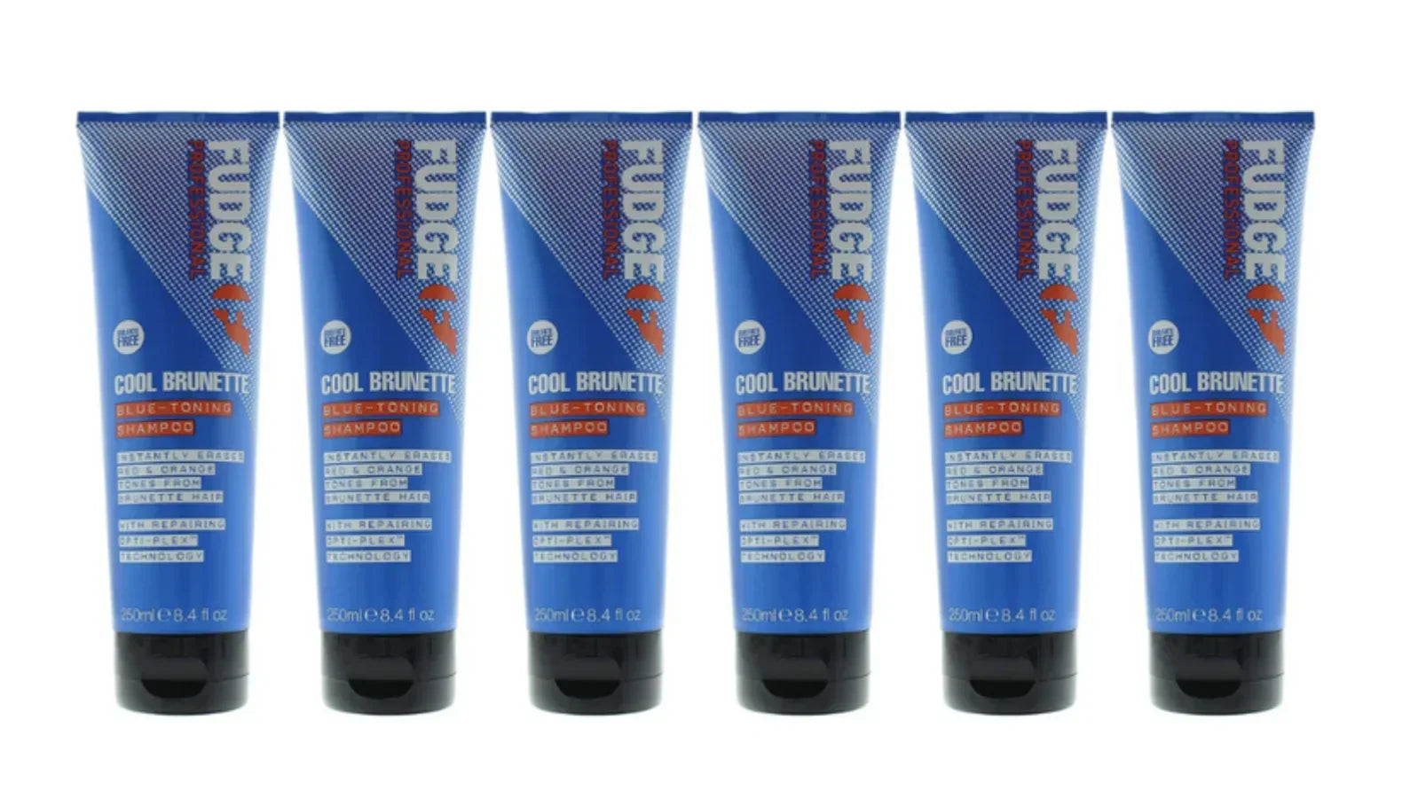 6x  250ml Blue Toning Shampoo - Erases Red & Orange from Cool Brunette Hair