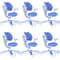 Ergonomic Children Kids Study Chair Set of 6 Height Adjustable - Blue