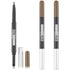 3x  New York Natural Eye Brow Duo 2 in 1 Pencil & Powder - Deep Brown