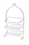2-Tier Shower Caddy Bath Rack Chrome Hanging Hook Basket 25 x 10 x 43cm - Silver