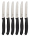 6x  Standard Wavy Edge Steak and Tomato Knife - Black