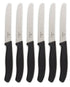 6x  Standard Wavy Edge Steak and Tomato Knife - Black