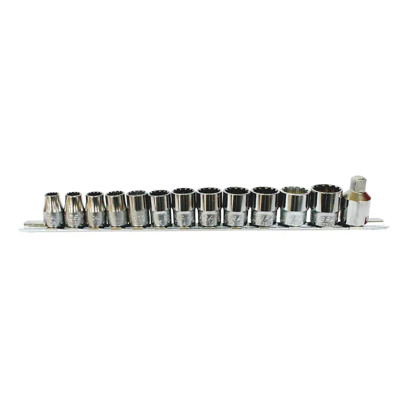 3/8" 13pc Multi-Profile Socket Set Chrome Metric Imperial TX Bi-Hex Square
