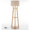 168cm Large Bamboo Wooden Tripod Floor Lamp Light Modern Linen Shade w Shelves