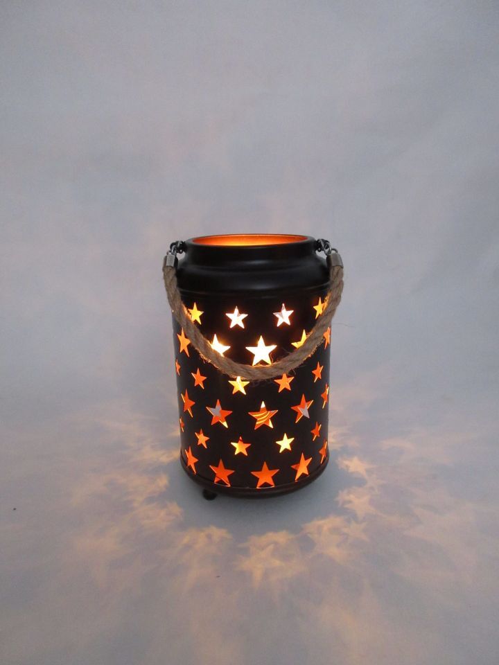 20cm Starry LED Lantern Light with Rope Handle Star Bedside Table Desk Lamp