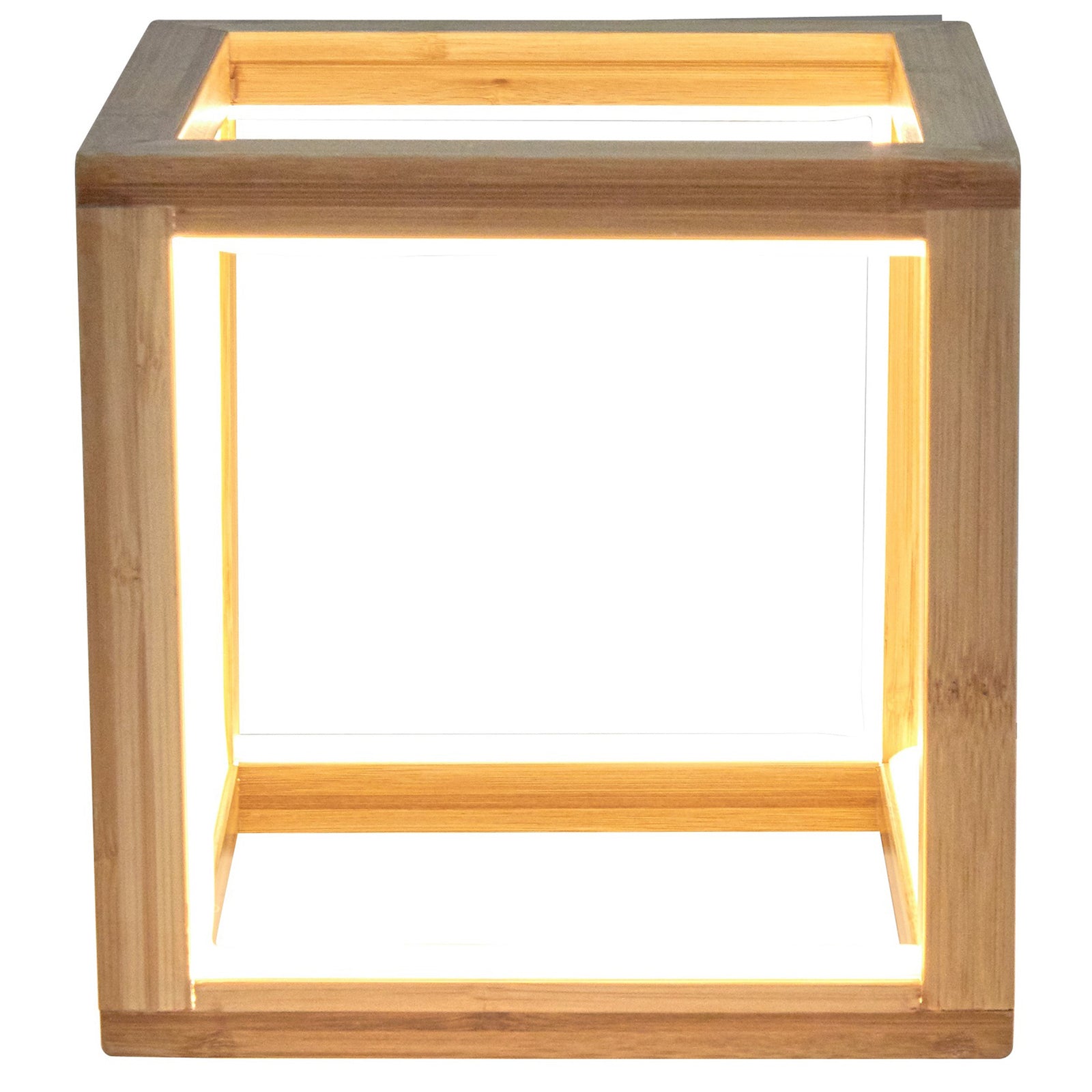 Bamboo Cube LED Lamp Modern Light Minimalistic Scandi - Natural