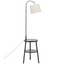 Naples Tripod Floor Lamp Shelf Storage Drawer Bed Side Table Light w/ USB Charger