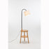 Naples Tripod Floor Lamp Shelf Storage Drawer Bed Side Table Light w/ USB Charger