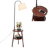 Naples Tripod Floor Lamp Shelf Storage Drawer Bed Side Table Light w/ USB Charger