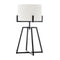 Modern Scandi Metal Dimmable Table Desk Lamp Light w/ Linen Shade - Matte Black
