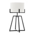 Modern Scandi Metal Dimmable Table Desk Lamp Light w/ Linen Shade - Matte Black