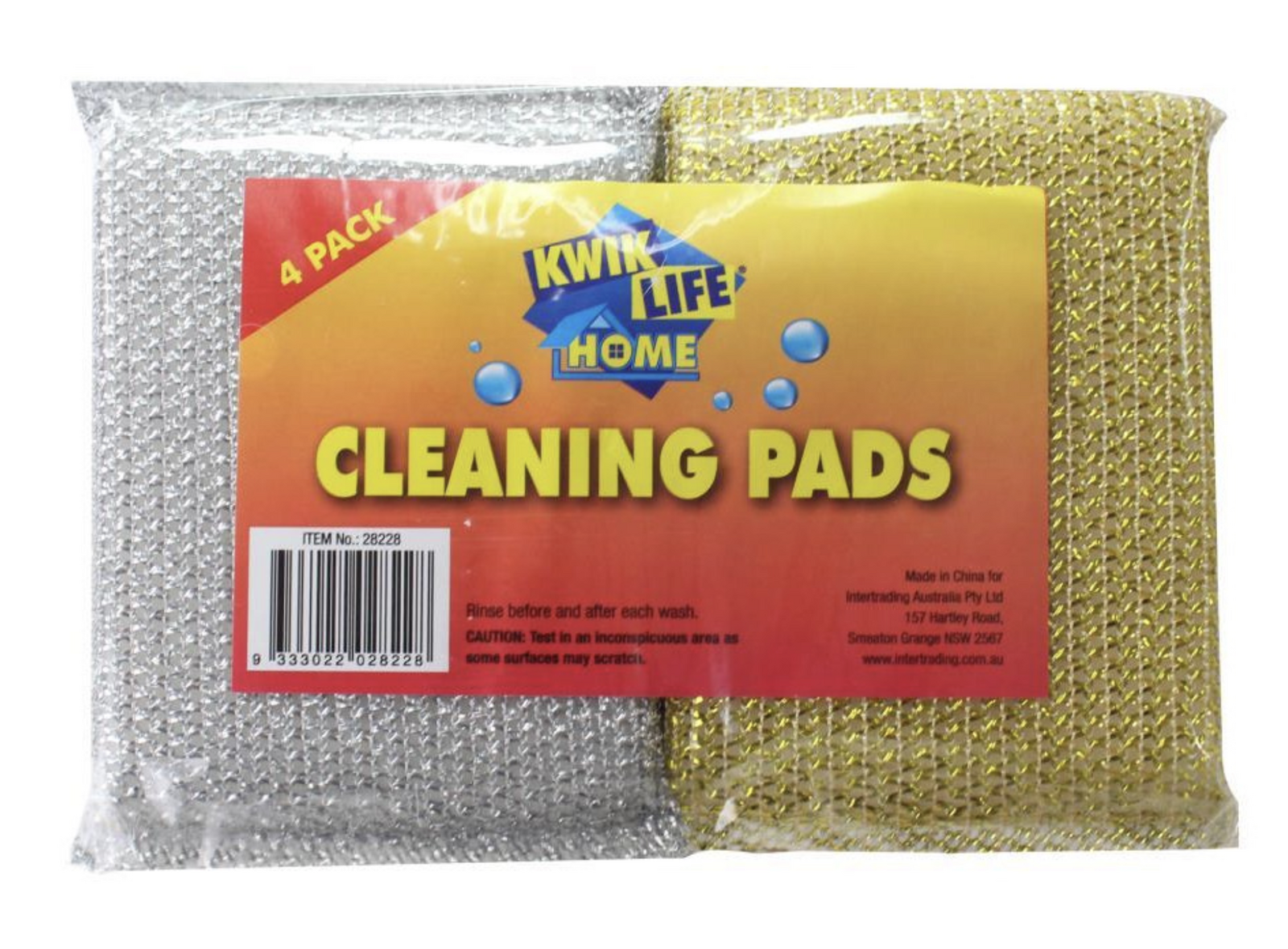 1 Pack of 4  Home Cleaning Pads Brush Scrubber Sponge Scourer
