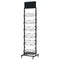 12 Tier Placemat Brochure Magazine Newspaper Display Rack Storage Stand on Wheels - Black Frame