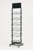 12 Tier Placemat Brochure Magazine Newspaper Display Rack Storage Stand on Wheels - Black Frame