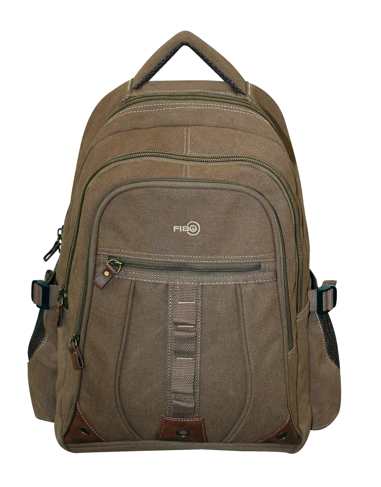 Washed Canvas Backpack Bag in Khaki