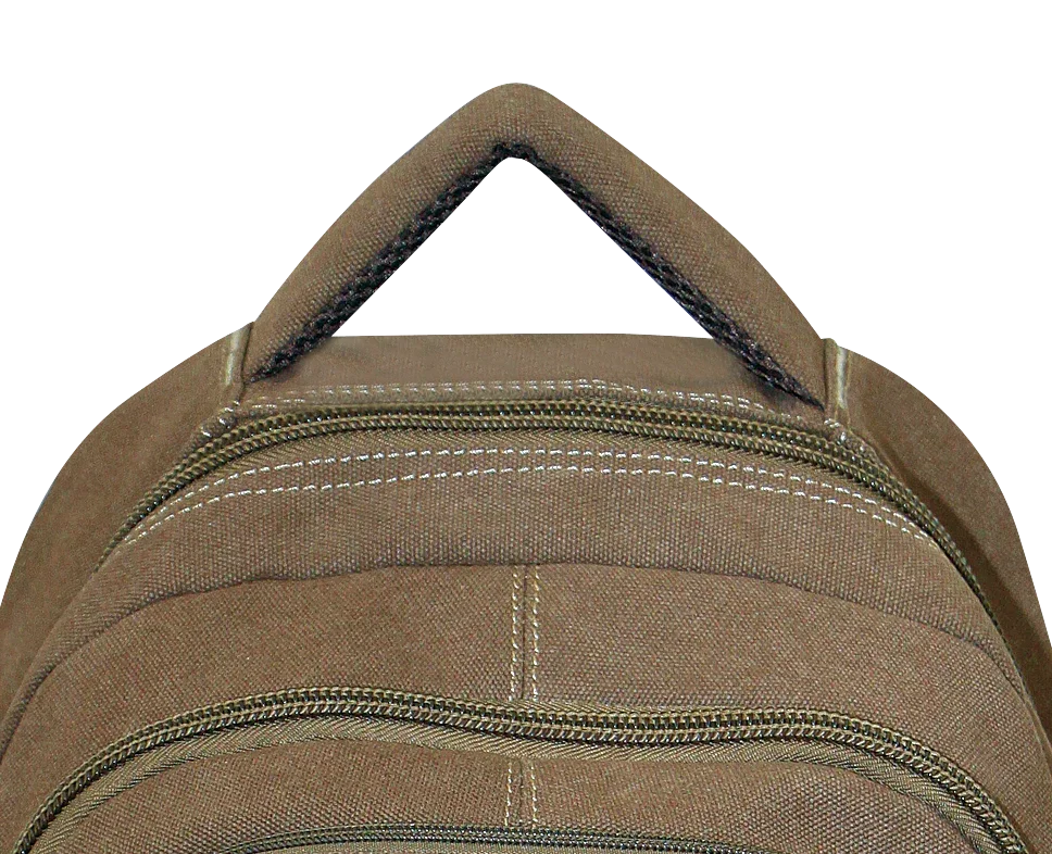 Washed Canvas Backpack Bag in Khaki