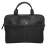 Futura Mens Slimline Leather Laptop Bag School Work Satchel Shoulder Strap - Black
