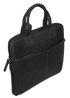 Futura Mens Slimline Leather Laptop Bag School Work Satchel Shoulder Strap - Black