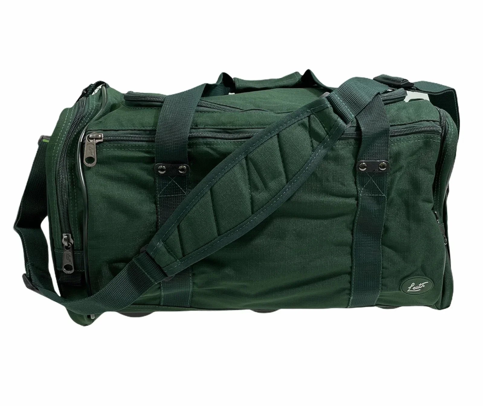 44L Foldable Duffel Bag Travel Gym Sports DZip Top Shoulder Strap - Bottle Green
