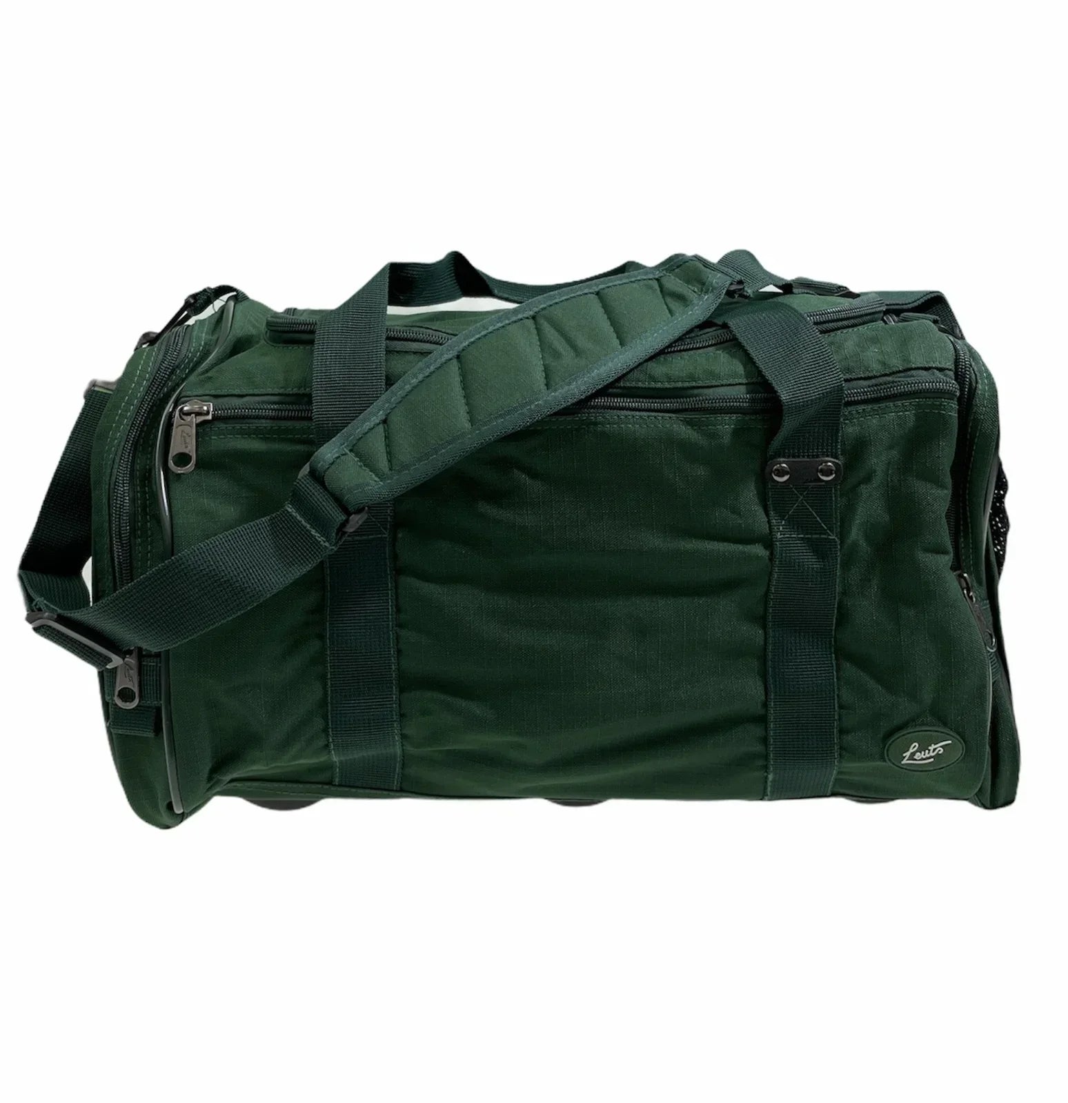 44L Foldable Duffel Bag Travel Gym Sports DZip Top Shoulder Strap - Bottle Green