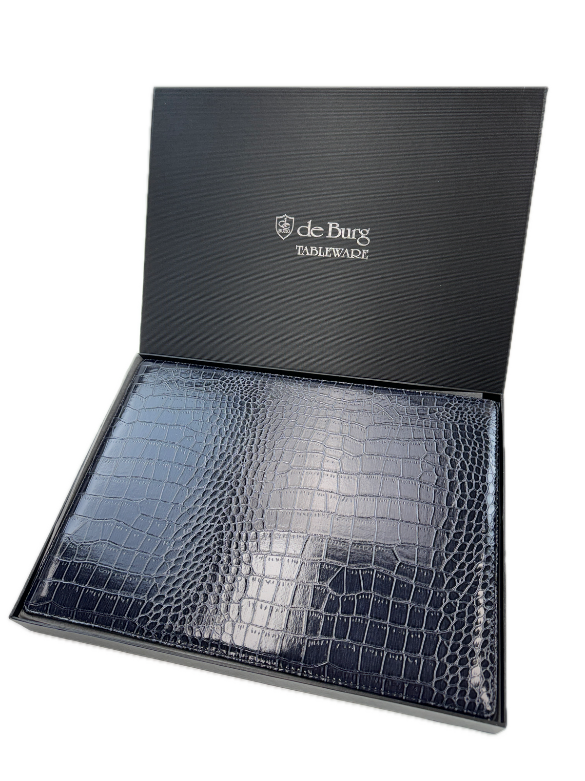 4 Piece Table Place Mat Set Placemat with Croc Pattern - Blue