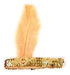 1920s FLAPPER HEADBAND Headpiece Feather Sequin Charleston Costume Gatsby Dance - Gold/Orange