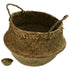 Round Belly Seagrass Storage Basket Straw Rattan Home Flower Pot Planter Wicker