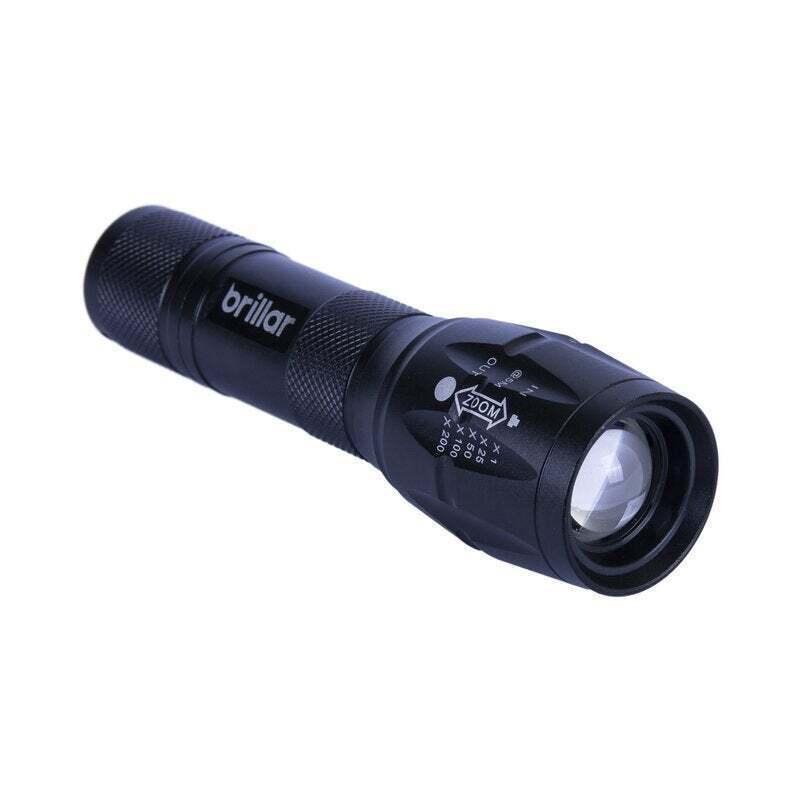 Tactical Grade LED Torch 5 Modes Water Resistant Flashlight Light Bright