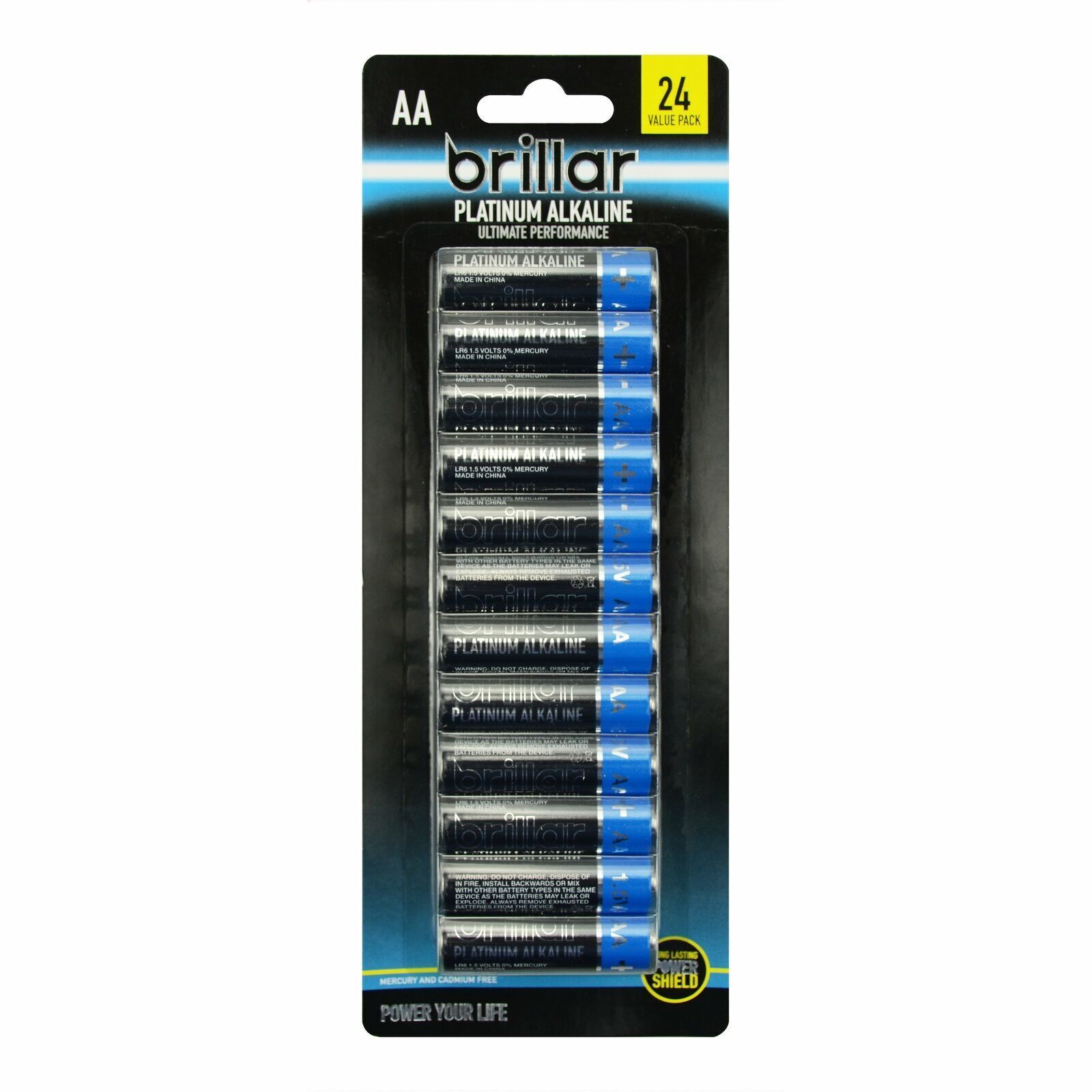 1 Pack of 24 Brillar AA Platinum Alkaline Batteries Long Lasting Power Home